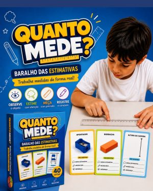Baralho das Estimativas para medir objetos e alturas com precisão.