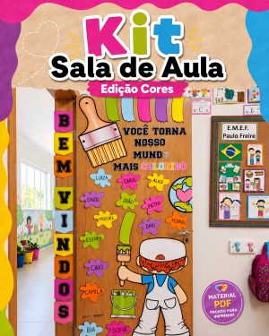 Imagem do kit de sala de aula com tema Cores para educação infantil.
